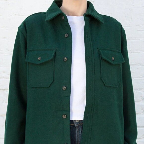 NWOT Brandy Melville Oversized Carson Jacket, Green, Regular Fit - Picture 1 of 7